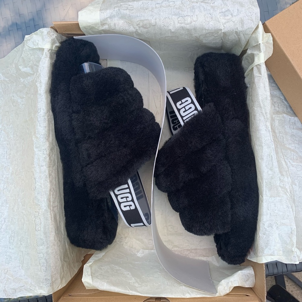 Ugg Fluff Yeah Slide Black